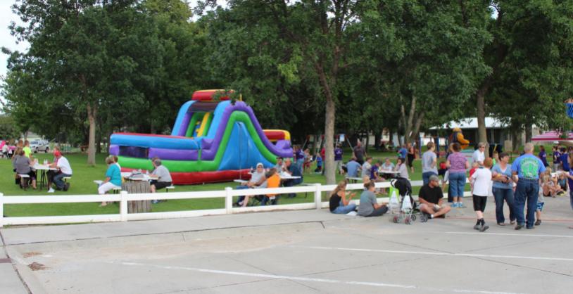 Atkinson City Park with Bounce Houses and crowd