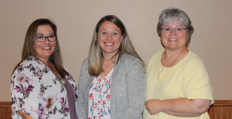 Pictured are Jessica Thomassen (center) with nominators Nikki Cook and Lisa Fix.