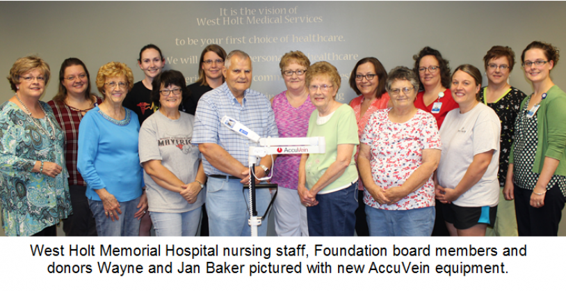 Wayne and Jan Baker with AccuVein Equipment and nurses