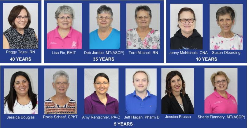 hospital employees honored for years of service