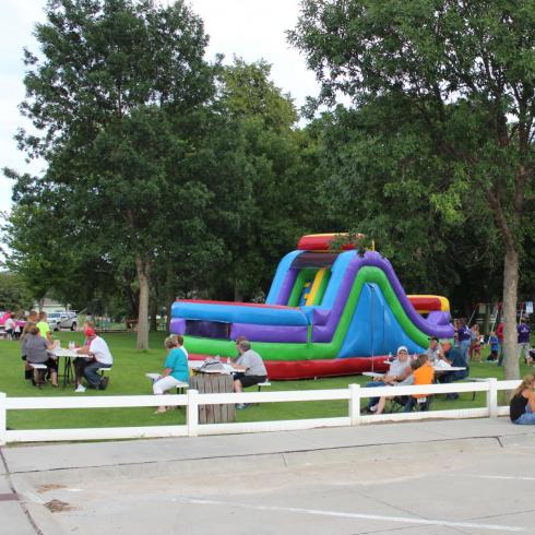 bounce house in Atkinson City Park during HealthaPalooza event