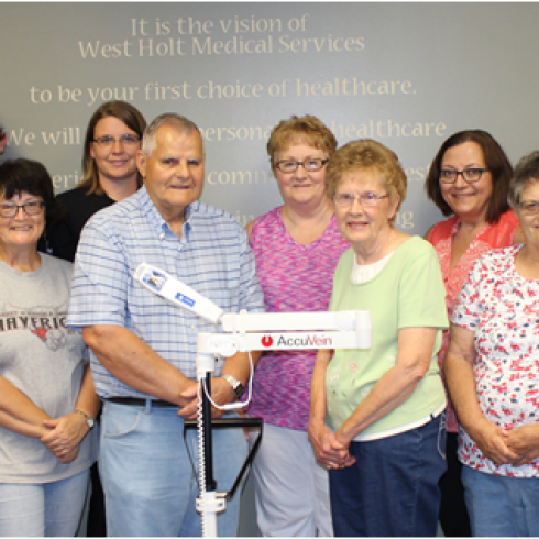 Wayne and Jan Baker with AccuVein Equipment and nurses